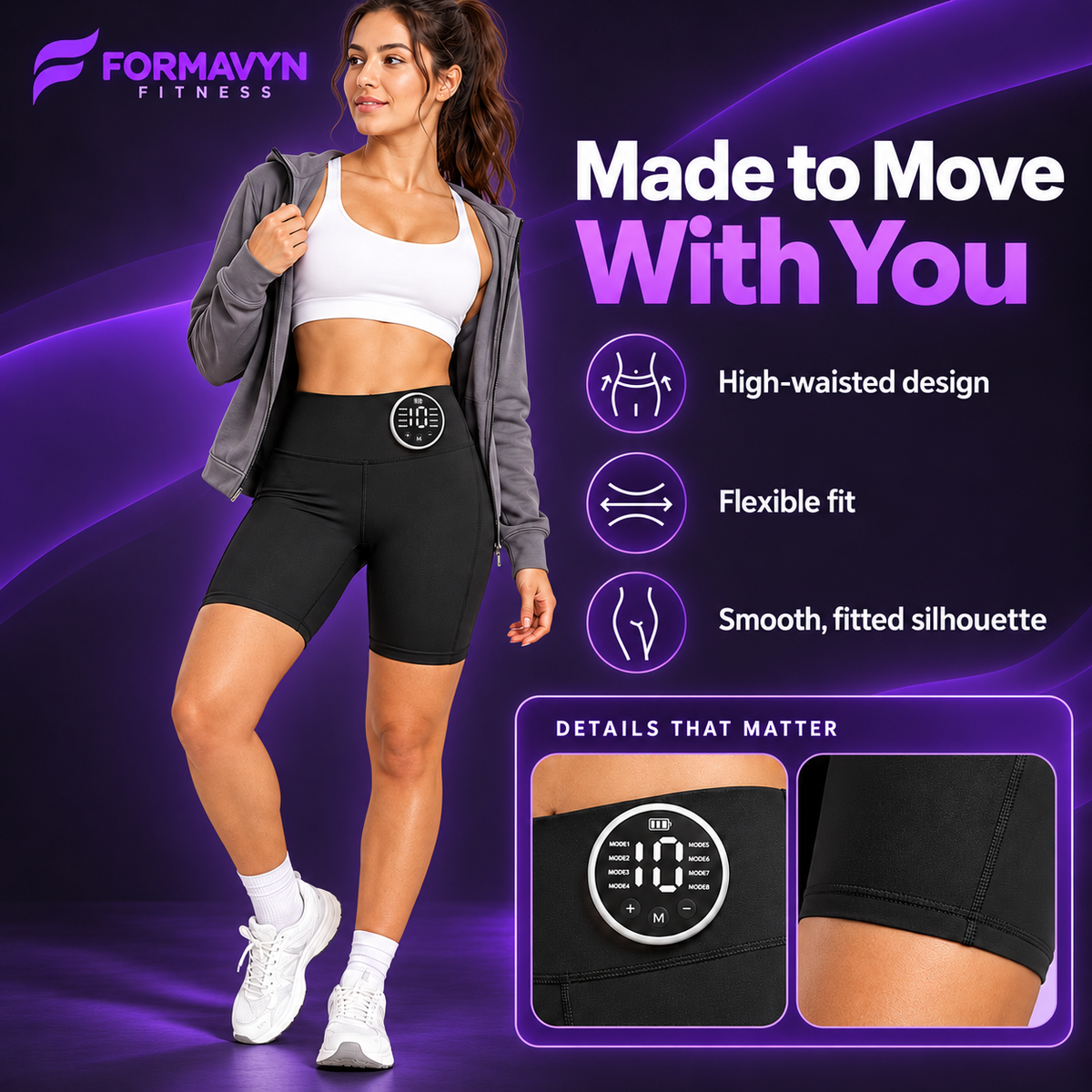 3-in-1 EMS Fitness Toning Yoga Shorts