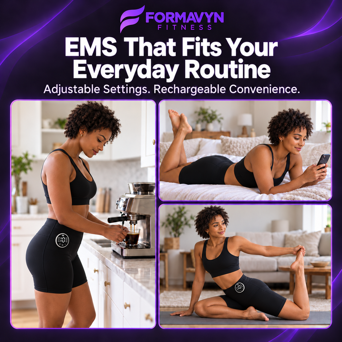 3-in-1 EMS Fitness Toning Yoga Shorts
